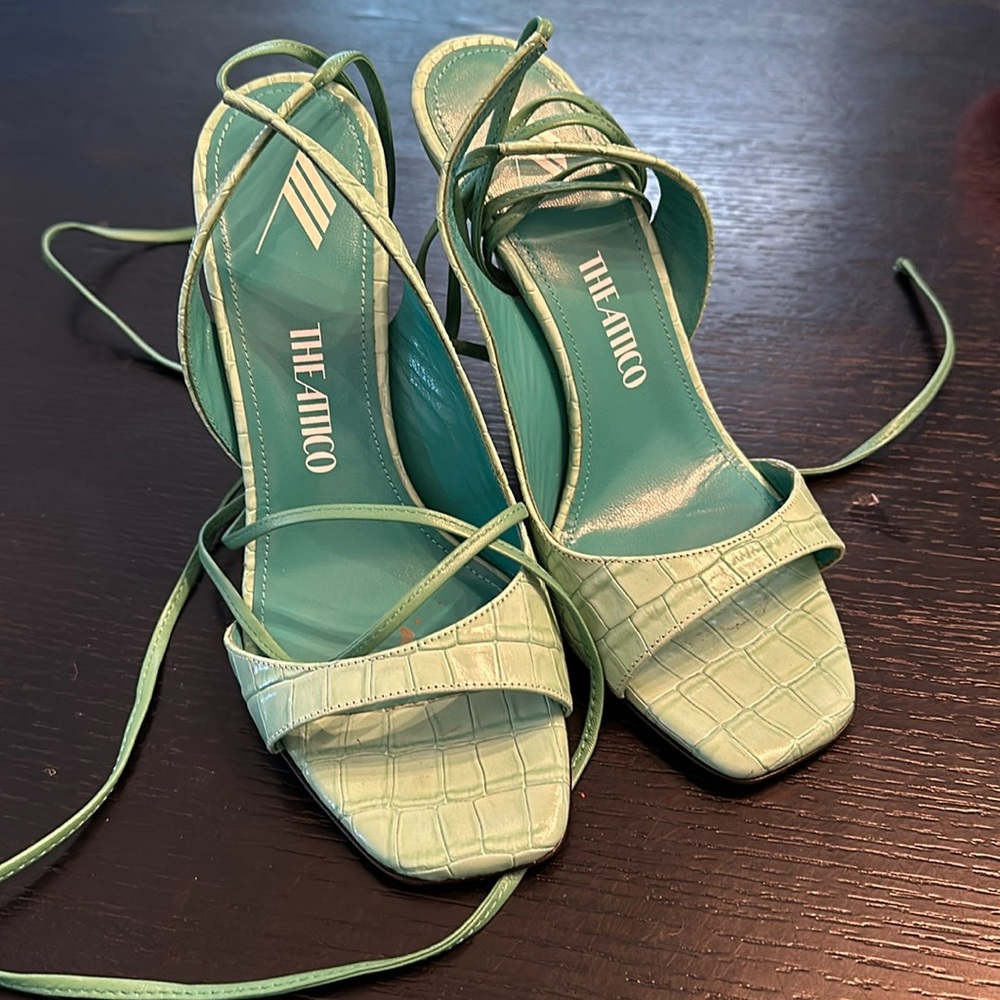 The Attico Leather slingback Size 36 in mint leather